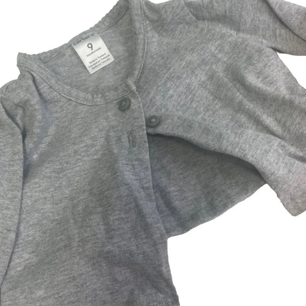 Lot of 3 Adorable Carters Place Baby Girls 9 Mos Button Down Cardigan Sweaters